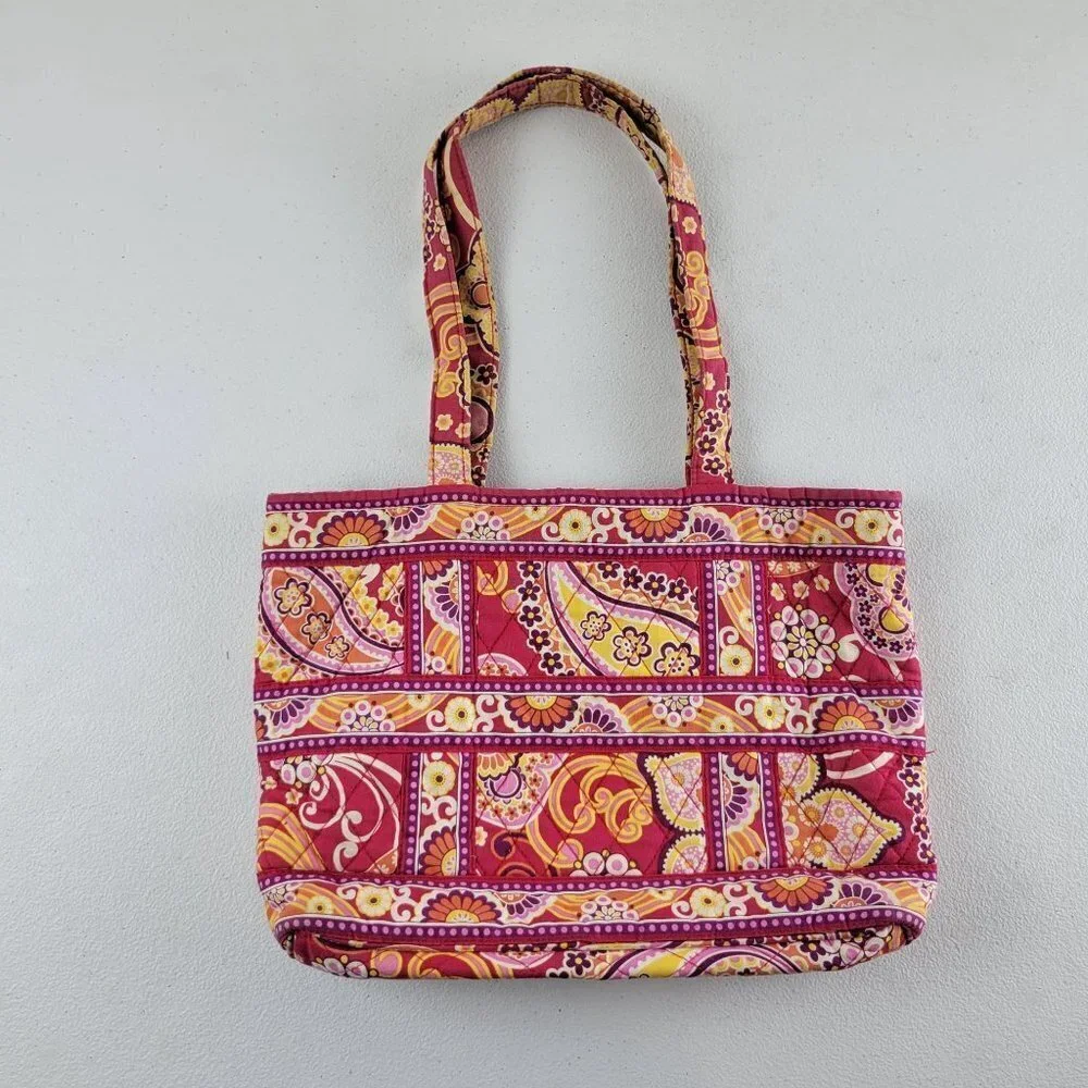 Vera Bradley Paisley Raspberry Fizz Pink Toggle Purse Shoulder Tote Bag
